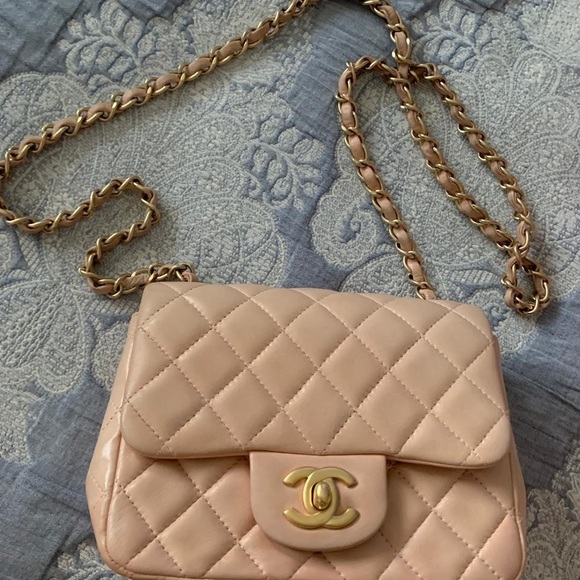 CHANEL Handbags - Chanel Square Mini Bag Pink Powder with GHW